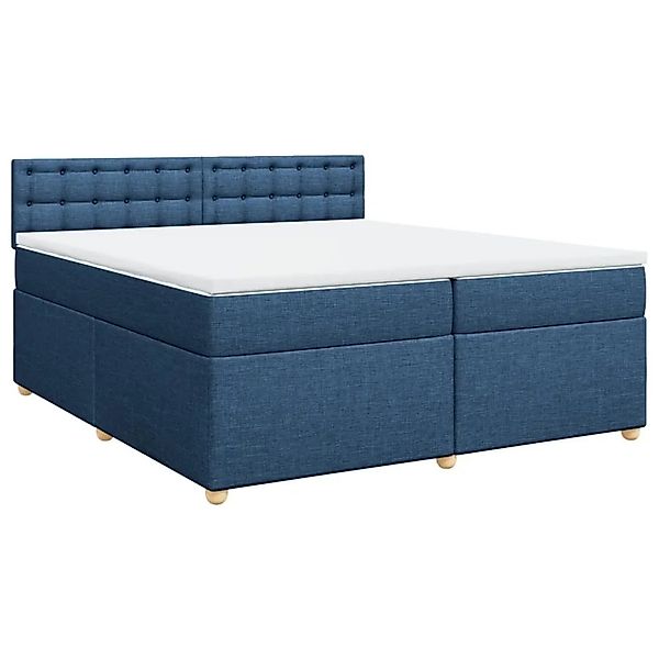 vidaXL Boxspringbett mit Matratze Blau 200x200 cm Stoff 3289107 günstig online kaufen