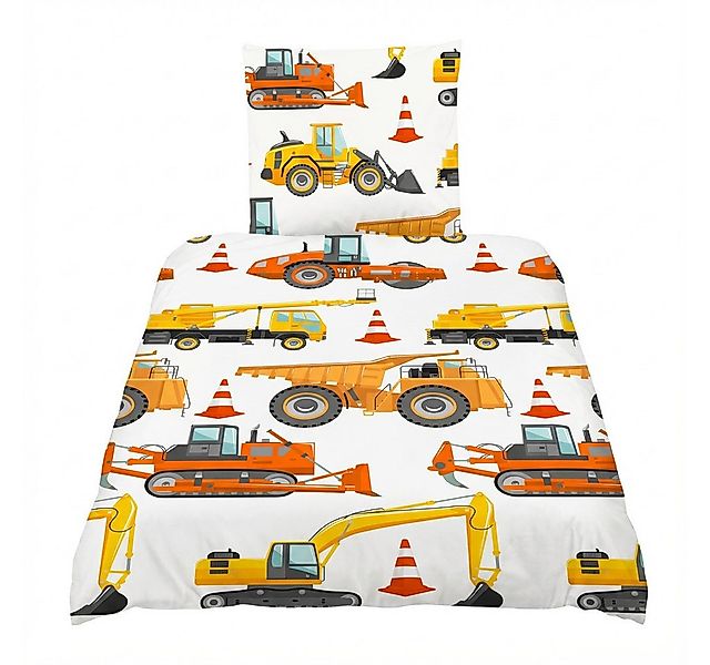 good morning Bettwäsche Baumwolle, Renforcé, 2 teilig, Baustellenfahrzeuge günstig online kaufen
