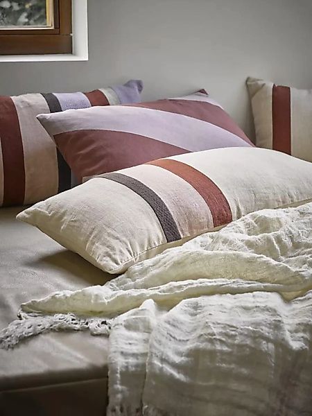 Bettdecke aus Leinen mit Fransen in Weiß günstig online kaufen