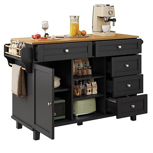 Sweiko Küchenwagen Sideboard Speisewagen mit Arbeitsplatte günstig online kaufen