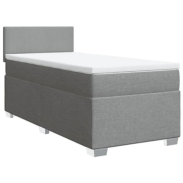 vidaXL Boxspringbett mit Matratze Hellgrau 80x200 cm Stoff 3288008 günstig online kaufen