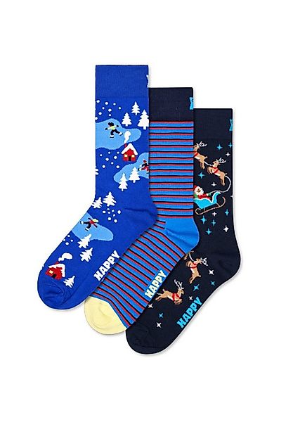 Happy Socks Basicsocken 3-Pack Holiday Navy Socks Gift Set Verstärkte Ferse günstig online kaufen