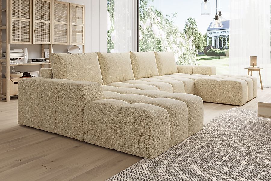 PROMETO Möbel Ecksofa Couch U-Form, Sofa günstig online kaufen