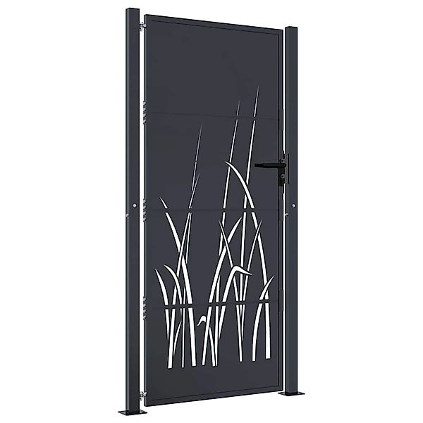 vidaXL Gartentor Anthrazit 105x180 cm Stahl Gras-Design 153170 günstig online kaufen