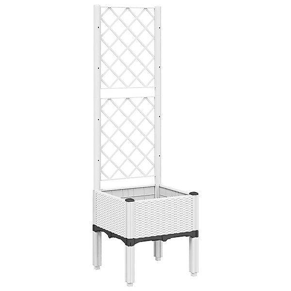 vidaXL Blumentopf Pflanzkübel mit Rankgitter Weiß günstig online kaufen