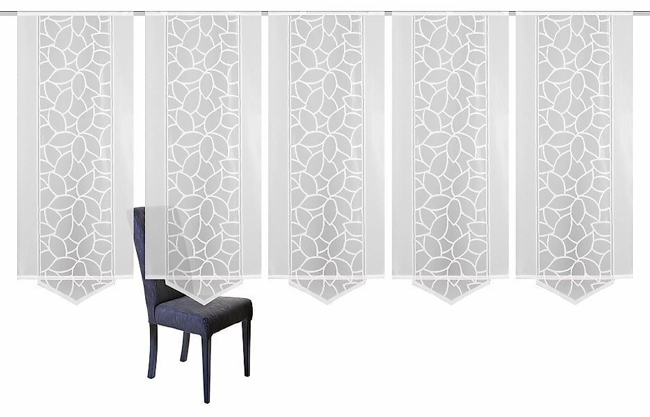 HOME WOHNIDEEN Schiebegardine »JENNA« Klettband 5 Stk. tlg. Schiebevorhang günstig online kaufen