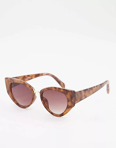 Jeepers Peepers – Cat-Eye-Sonnenbrille für Damen in Schildpattoptik-Braun günstig online kaufen