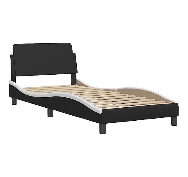vidaXL Bett Bettgestell "Dover" Schwarz und Weiß 90x190 cm Kunstleder günstig online kaufen