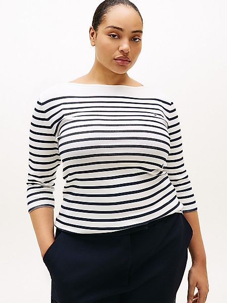 Tommy Hilfiger Curve T-Shirt CRV SLIM CODY BOAT-NK 3/4SLV in Großen Größen, günstig online kaufen