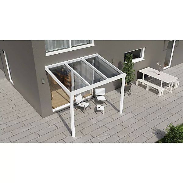 Terrassenüberdachung Professional 300 cm x 200 cm Weiß PC Klar günstig online kaufen