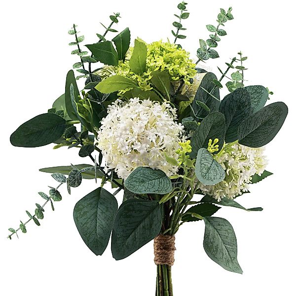 Kunstblumenstrauß Kunstblumenstrauß Schneeball Eukalyptus Deko 45cm, günstig online kaufen