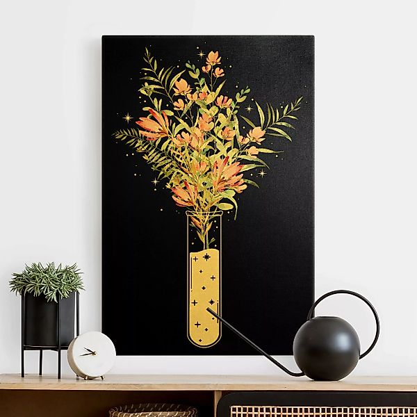 Leinwandbild Blumen im Reagenzglas günstig online kaufen