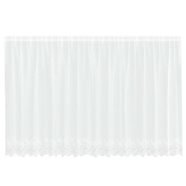 vidaXL Spitzenvorhang mit Vorhängen Weiß 400x140cm Polyester 4107790 günstig online kaufen