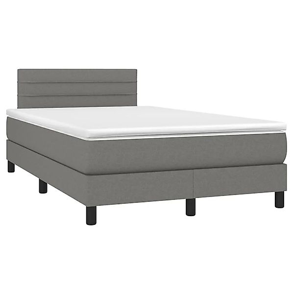 vidaXL Boxspringbett mit Matratze & LED Dunkelgrau 120x200 cm Stoff 3133222 günstig online kaufen