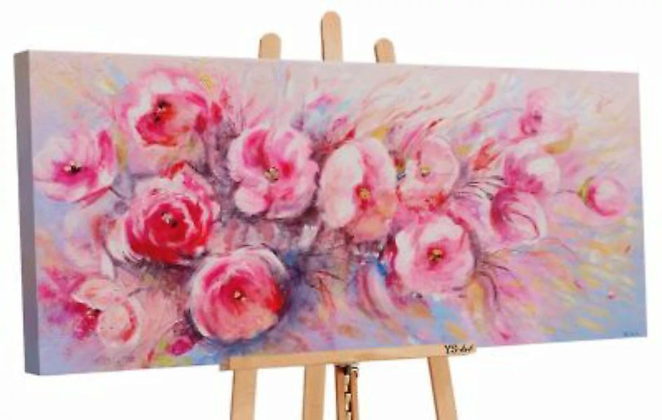 YS-Art™ "Gemälde Acryl ""Sommer Blumen"" handgemalt auf Leinwand 115x50 cm" günstig online kaufen