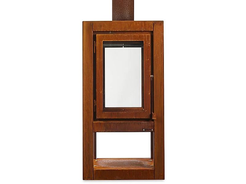 Quaruba Terrassenkamin Corten-Stahl Mit Rollen XXL 2 Seiten Glas Vorne + Hi günstig online kaufen