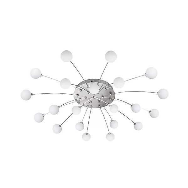 LED-Deckenleuchte inkl. Switch Dimmer Nickel / Glas 1 Stück Metall Hellgrau günstig online kaufen
