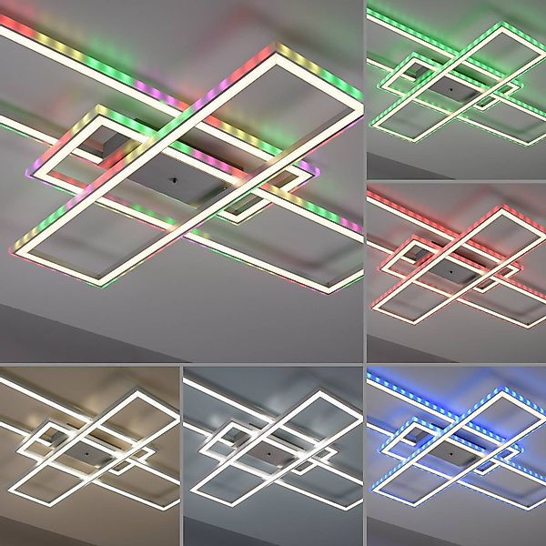 Just Light LED-Deckenleuchte FELIX60 14637-55 stahlfarbig weiß Kunststoff S günstig online kaufen