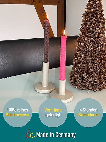 Wachsmann Bienenprodukte Bienenwachskerze handgerollt, 100 % Bienenwachs, 2 günstig online kaufen