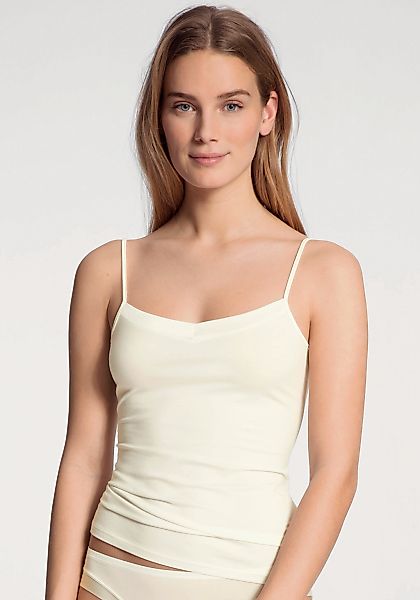 CALIDA Spaghettitop "Cate", Satin-Einsatz, Single Jersey Qualität, elastisc günstig online kaufen