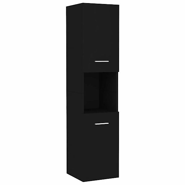 vidaXL Badezimmerschrank Schwarz 30x30x130 cm Holzwerkstoff günstig online kaufen