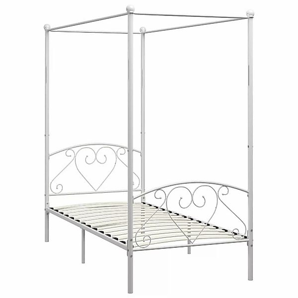 Himmelbett-gestell Weiß Metall 90 X 200 Cm günstig online kaufen