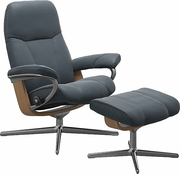 Stressless "Consul" Set, Relaxsessel mit Hocker, mit Hocker, mit Cross Base günstig online kaufen