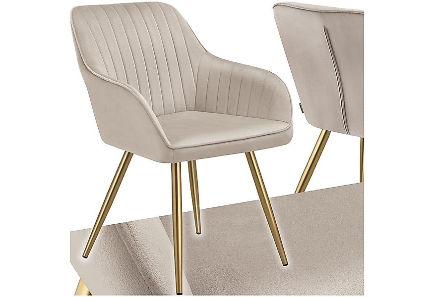 tectake Esszimmerstuhl Stuhl Marilyn, Samtoptik, gesteppt (Set, 1 St), Extr günstig online kaufen