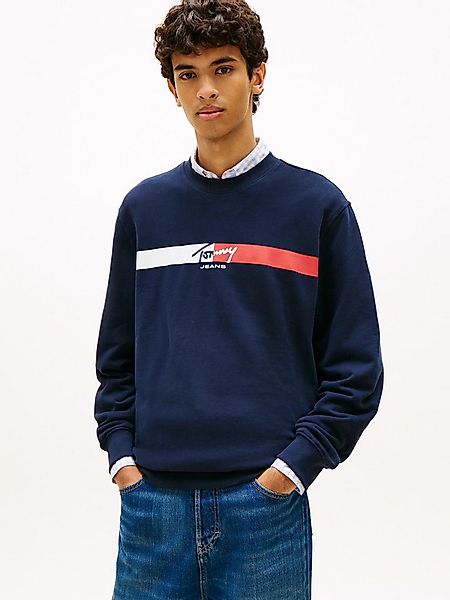 Tommy Jeans Sweatshirt TJM REGULAR SIGN STRIPE Regular fit mit Markenprint günstig online kaufen