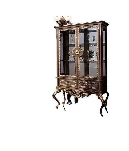 JVmoebel Vitrine Glasschrank Holz Schränke Wohnzimmer Vitrinen Italienische günstig online kaufen