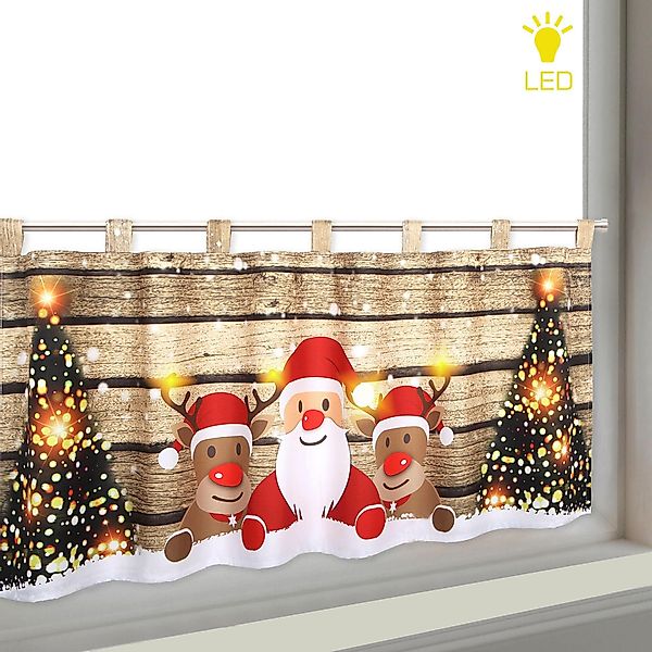 Delindo Lifestyle Scheibengardine WEIHNACHTS-TEAM, Schlaufen (1 günstig online kaufen