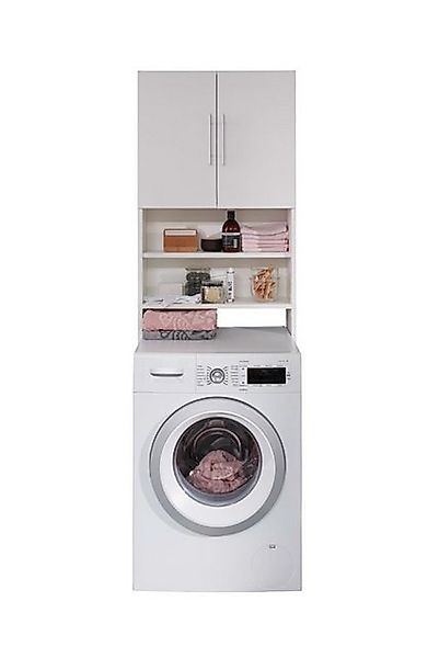 ebuy24 Badezimmerspiegelschrank Basix Waschmaschinenüberbau 2 Türen weiß. günstig online kaufen