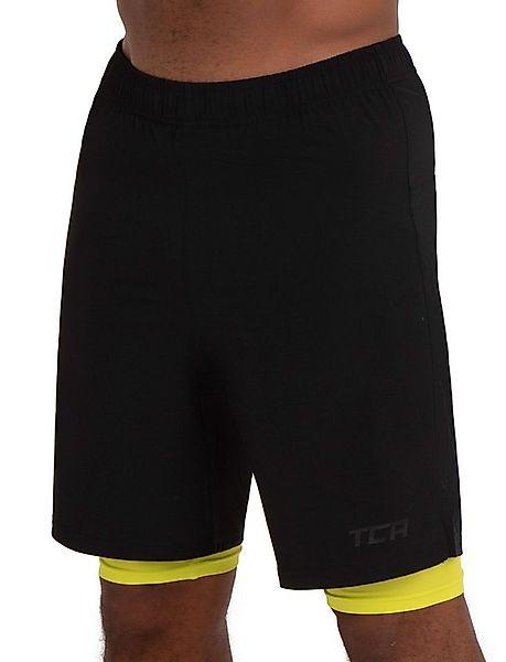 TCA Trainingsshorts TCA Herren 2 in 1 Laufhose mit Kompressionshose - Schwa günstig online kaufen