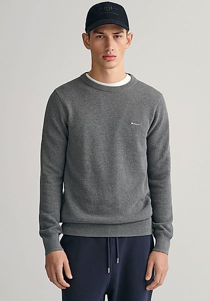 Gant Rundhalspullover COTTON PIQUE C-NECK mit günstig online kaufen