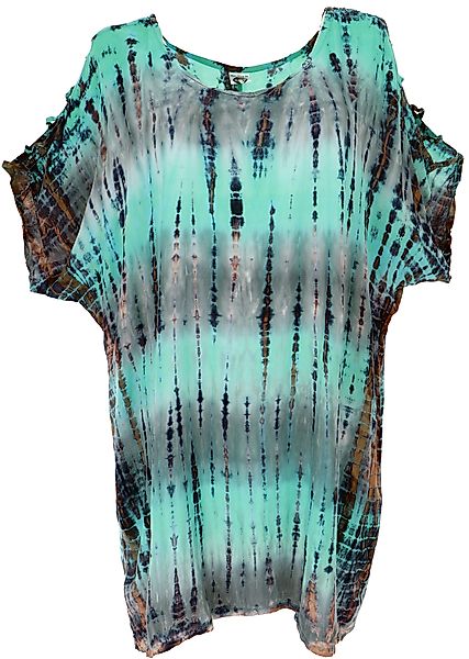 Guru-Shop Midikleid Schulterfreies Batikdress, Cold Shoulder.. günstig online kaufen