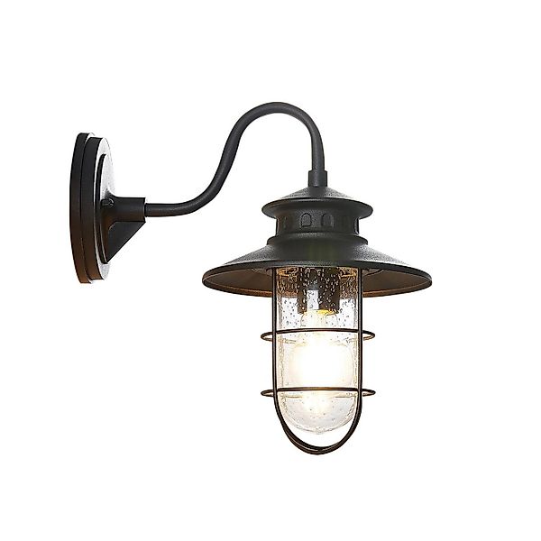 Lindby Wandleuchte Außen Laterne Kyan 9624780 Spritzwassergeschützt Retro V günstig online kaufen