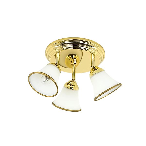 EASYLIGHT Deckenstrahler Klein Ø 23 cm Schwenkbar Metall Glas in Gold Jugen günstig online kaufen