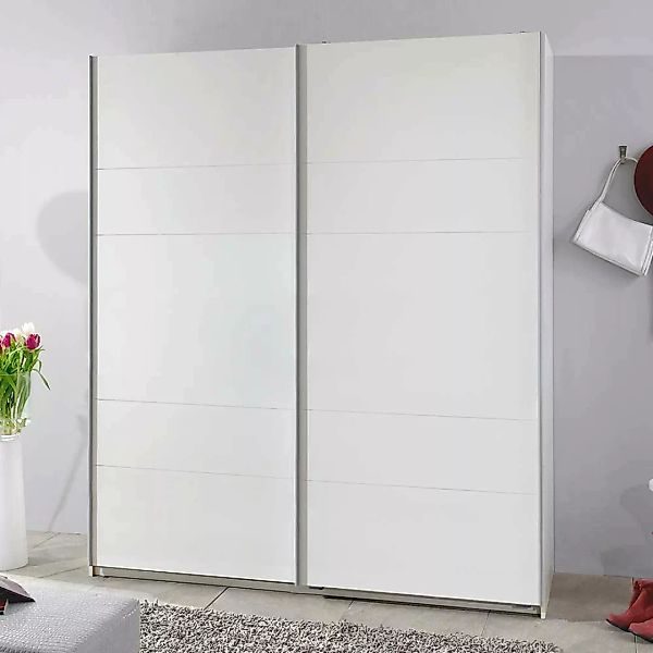 Weißer Schlafzimmerkleiderschrank mit Schwebetüren 198 cm hoch günstig online kaufen