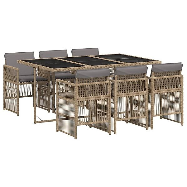 vidaXL Garten-Essgruppe 7-tlg. Garten-Essgruppe mit Kissen günstig online kaufen
