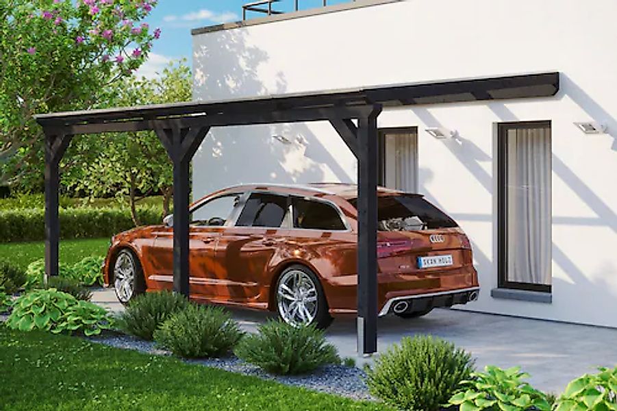 Skanholz Einzelcarport »Vogtland« Massivholz 276 cm Anthrazit günstig online kaufen
