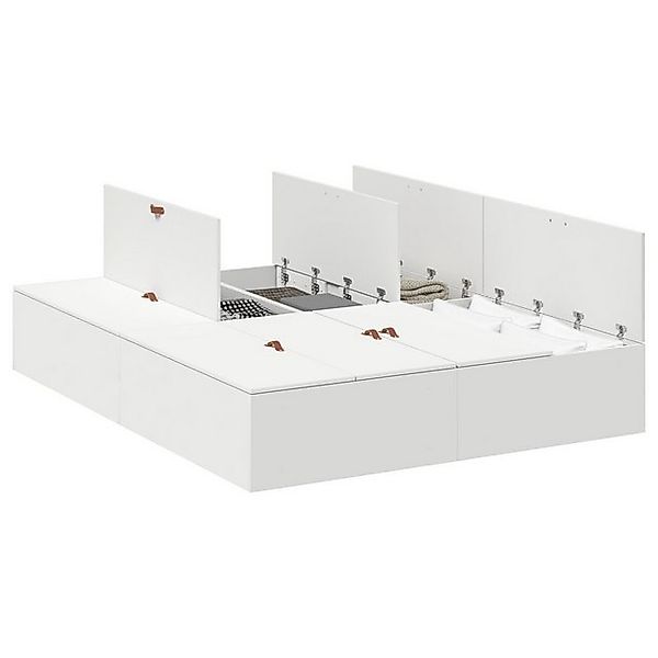 vidaXL Bett Bettgestell mit Stauraum Weiß 140x190 cm (1-tlg) günstig online kaufen