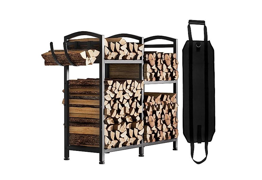 Yorbay Kaminholzregal aus Metall mit Tragetasche, Brennholz-Ständer & Trans günstig online kaufen