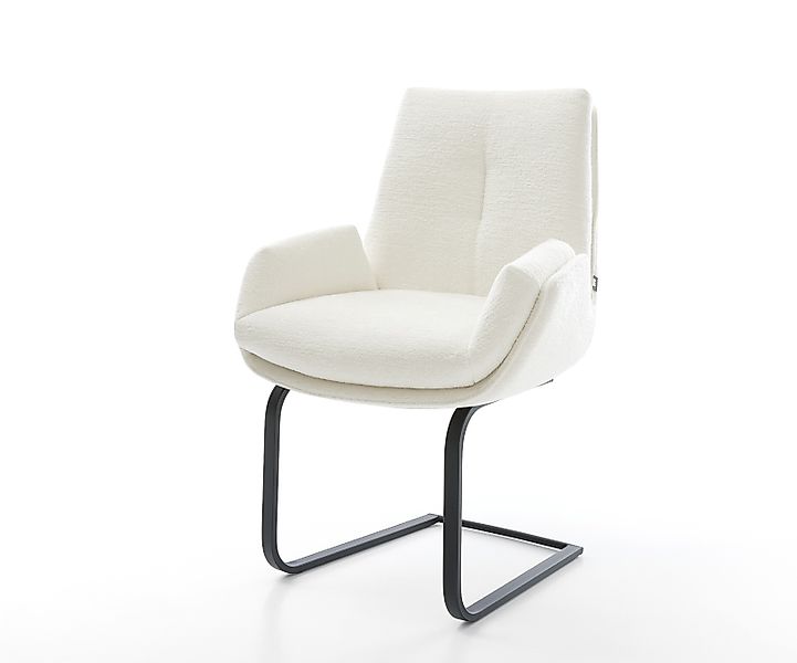 Freischwinger Clea-Flex Bouclé Soft Beige Freischwinger flach Schwarz günstig online kaufen