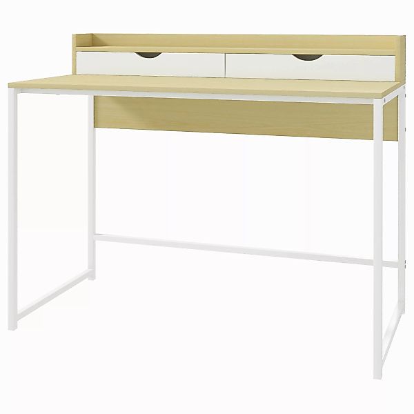 HOMCOM Schreibtisch Arbeitstisch mit Regal und 2 Schubladen im modernen Sti günstig online kaufen
