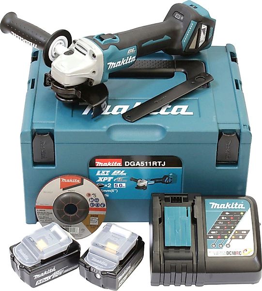 Makita Akku-Winkelschleifer DGA511RTJ, (Set), inkl. Akku, günstig online kaufen