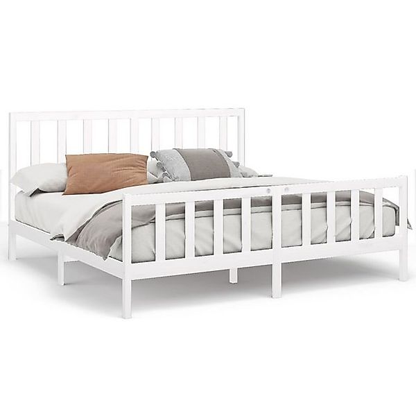 vidaXL Bettgestell Massivholzbett Weiß Kiefer 200x200 cm Bett Bettgestell D günstig online kaufen