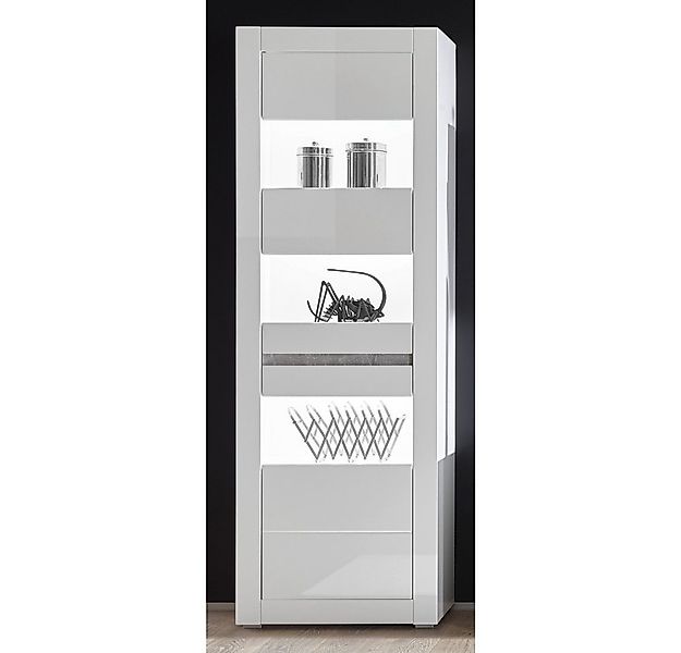 Lomadox Vitrine COGO-61 weiß Hochglanz Beleuchtung günstig online kaufen