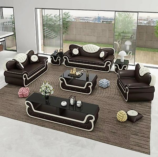 JVmoebel Sofa Sofagarnitur 3+1+1 Sitzer Sofas Couch Polster Moderne Couchen günstig online kaufen