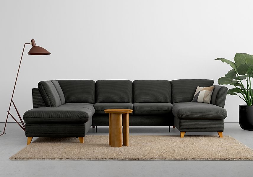Home affaire Wohnlandschaft »Trelleborg U-Form« wahlweise mit Bettfunktion günstig online kaufen
