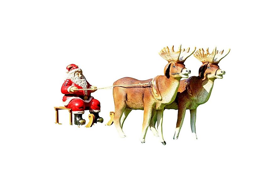 DEKO VERTRIEB BAYERN Weihnachtsfigur XXL 2x Rentier+Schlitten+Weihnachtsman günstig online kaufen